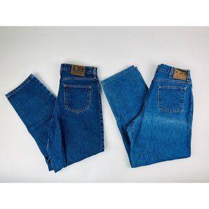 VTG Lot of 2 Diamond Gusset Blue Cotton Made in USA Jeans Womens Size 16X32